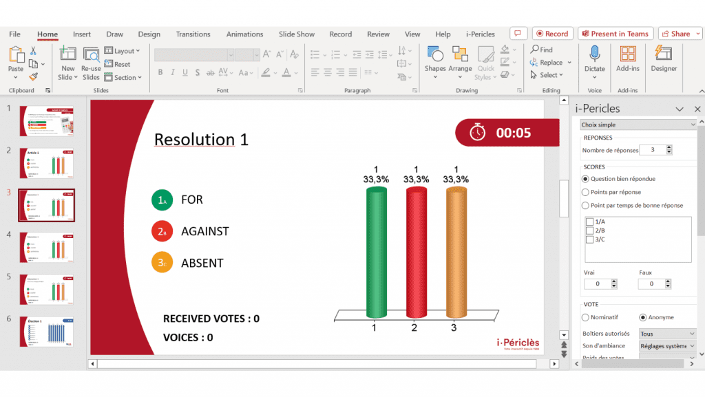 i-Périclès software with powerpoint
